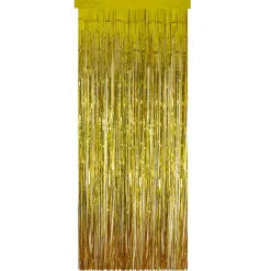 Tinsel Christmas Window or Door Curtain - 3' x 8' - Gold