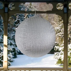Tinsel Inflatable Christmas Ball Ornament Outdoor Commercial Decoration - 27.5" - Silver