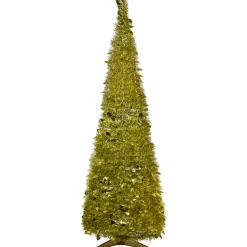 Tinsel Pop-Up Artificial Christmas Tree - 6' - Gold - Unlit