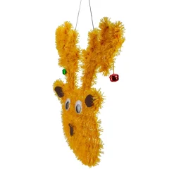 Tinsel Reindeer with Mini Jingle Bells Hanging Christmas Decoration - 13
