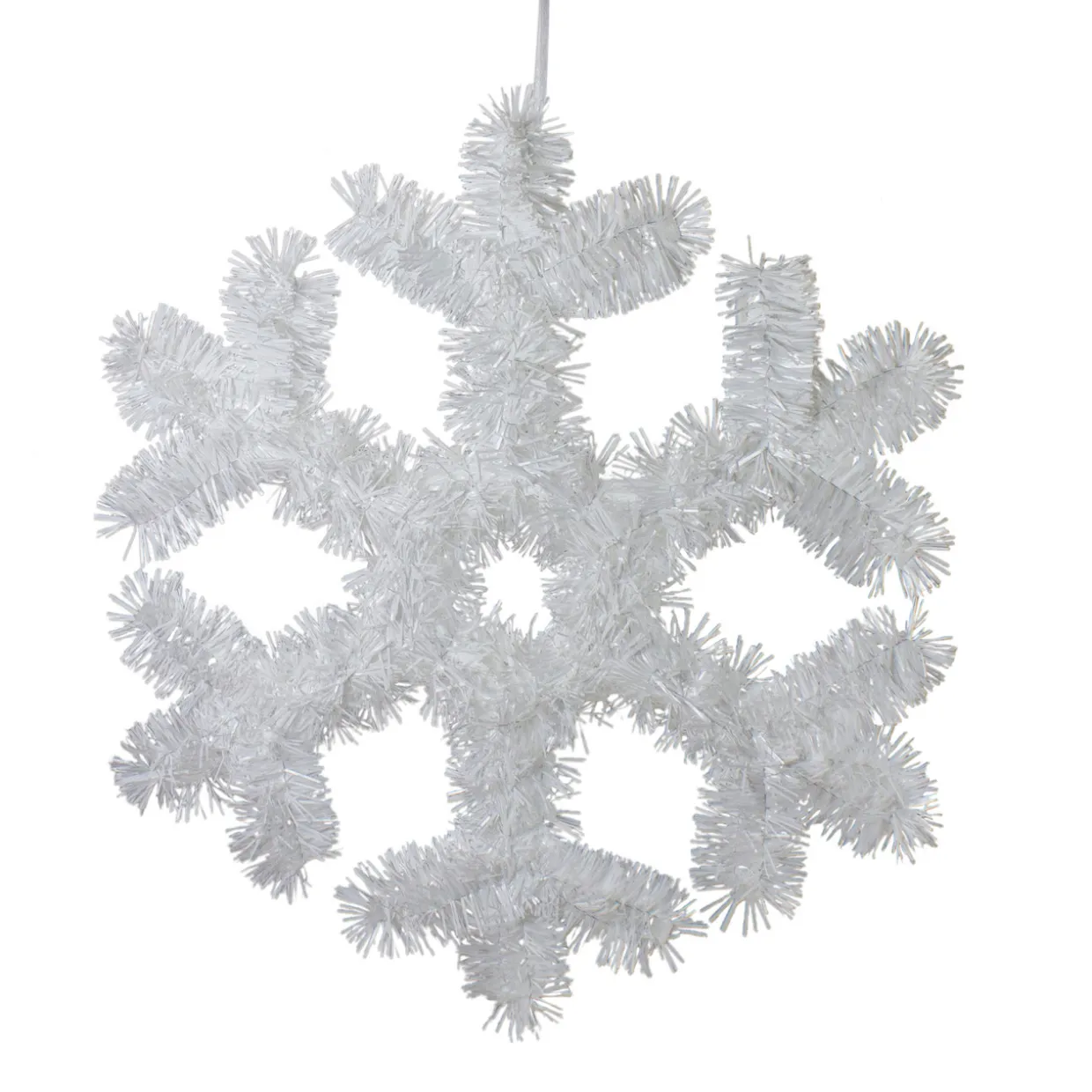 Tinsel Snowflake Christmas Window Decoration - 13.5"