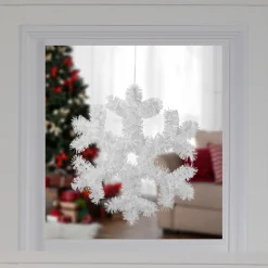 Tinsel Snowflake Christmas Window Decoration - 13.5"
