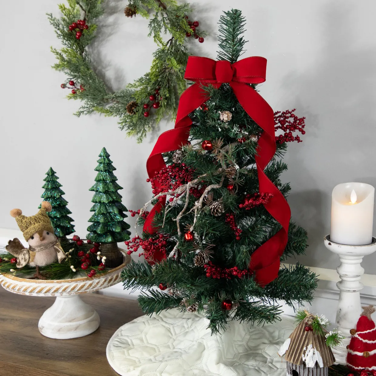 Traditional Green Pine Artificial Christmas Tree - 24" - Unlit