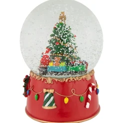 Train and Christmas Tree Village Musical Snow Globe - 8