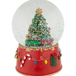 Train and Christmas Tree Village Musical Snow Globe - 8