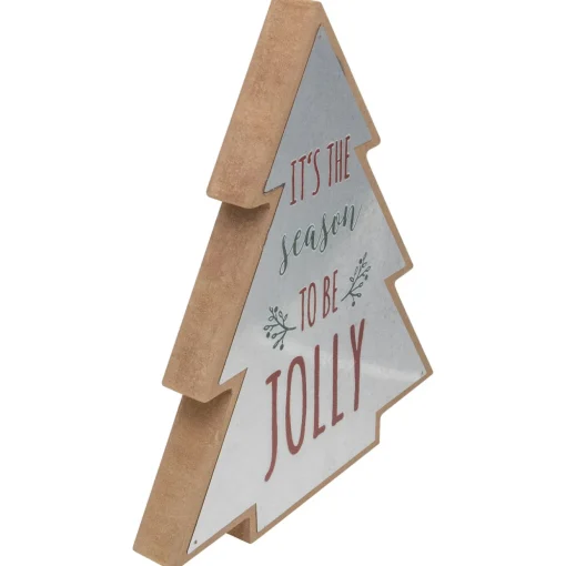 Tree Shaped "It's the Season to be Jolly" Christmas Sign - 10"
