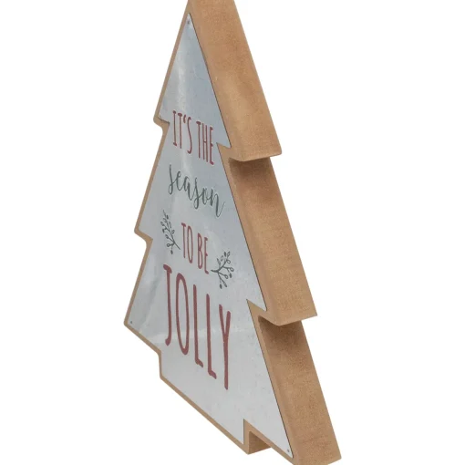 Tree Shaped "It's the Season to be Jolly" Christmas Sign - 10"