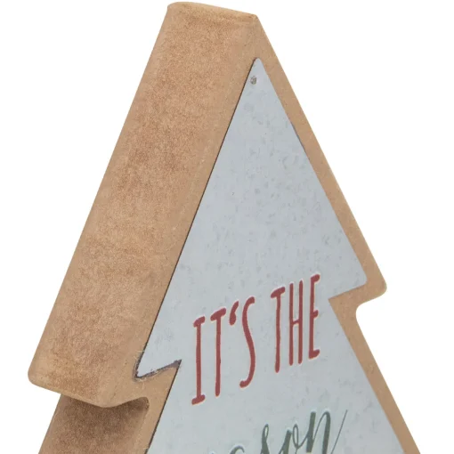 Tree Shaped "It's the Season to be Jolly" Christmas Sign - 10"