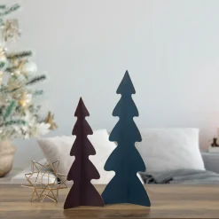 Triangular Christmas Tree with Curved Edges Decoration - 15" - Blue