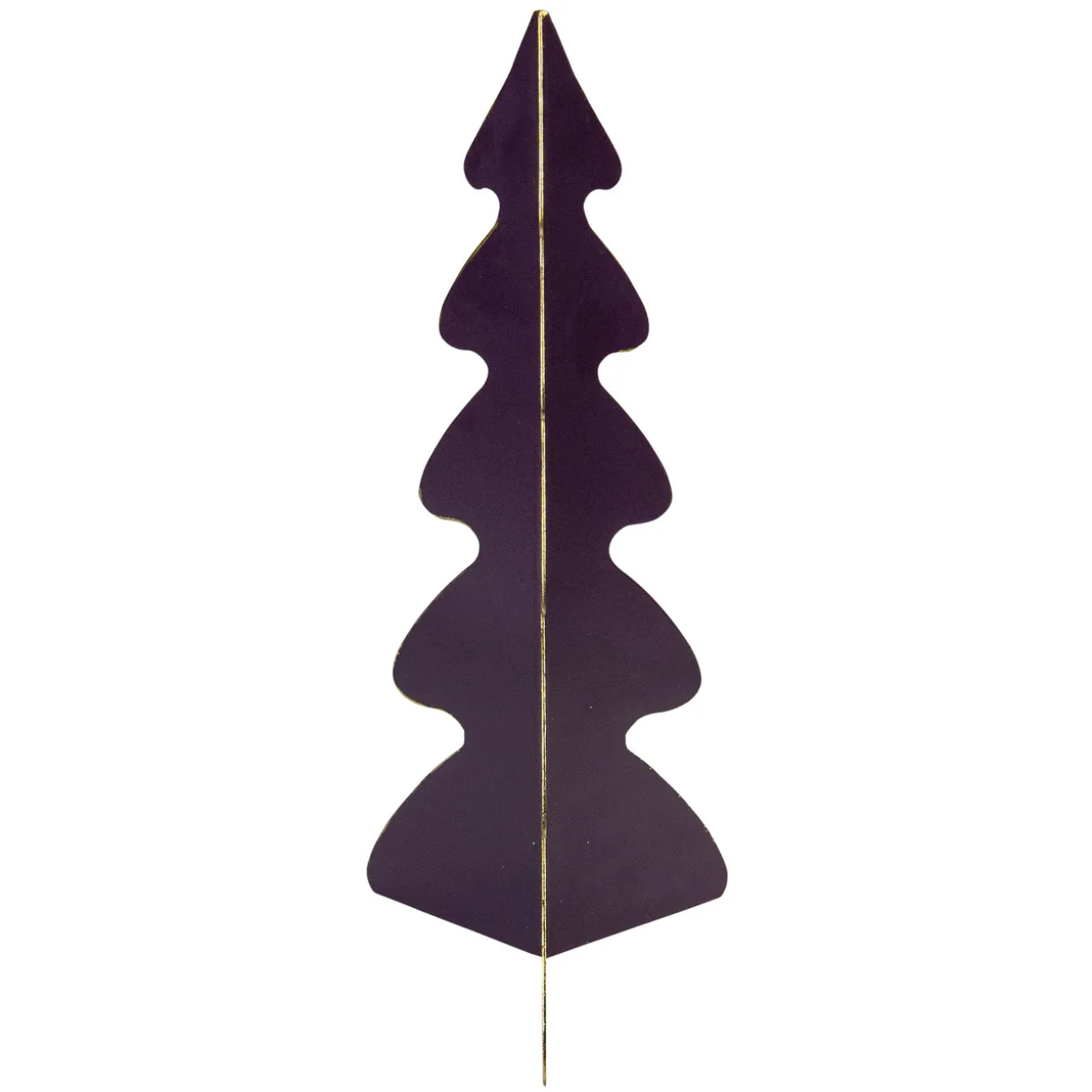 Triangular Christmas Tree with Curved Edges Decoration - 12" - Purple