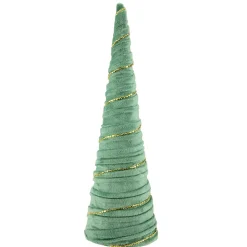 Twisted Cone Tree with Garland Christmas Decoration - 11.5" - Green