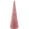 Twisted Cone Tree with Shiny Garland Christmas Decoration - 15.25" - Pink