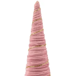 Twisted Cone Tree with Shiny Garland Christmas Decoration - 15.25