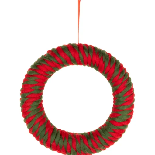 Twisted Yarn Plush Christmas Wreath - 13.5" - Unlit