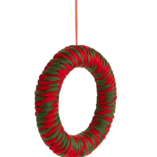 Twisted Yarn Plush Christmas Wreath - 13.5" - Unlit