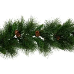 White Valley Pine with Pine Cones Artificial Christmas Garland - 9' x 14