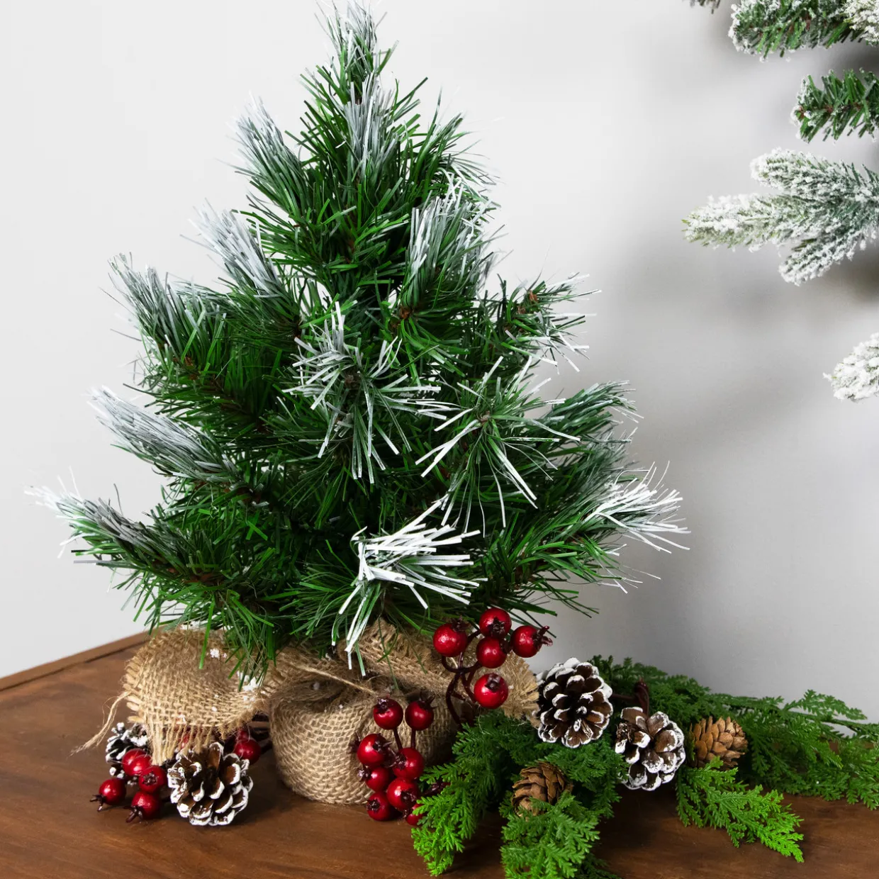 Whitecap Pine Artificial Mini Christmas Tree - 14" - Unlit