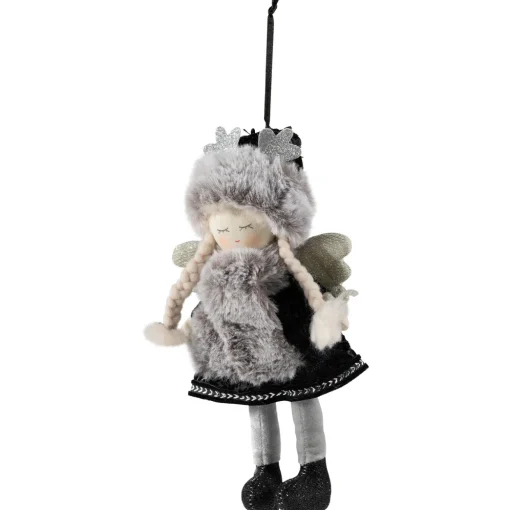 Winter Girl Angel Hanging Christmas Figure Ornament - 8.5"