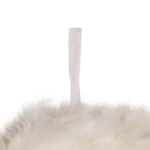 Wispy Feather Christmas Wreath - 14.5" - Unlit - Winter White