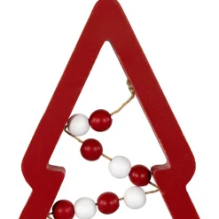 Wooden Trees with Beads Christmas Decorations - 11.75