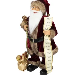 Woodland Standing Santa Claus Christmas Figure with Name List - 24