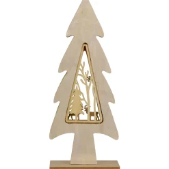 Woodland Tree with Reindeer Scene Wooden Christmas Decoration - 12