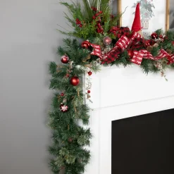 Yorkville Pine and Glitter Pinecone Artificial Christmas Garland - 9' x 10