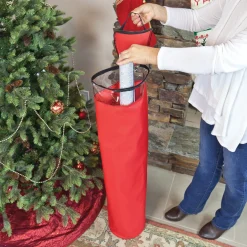 Zip Up Christmas Gift Wrap Storage Tube Bag - 40" - Red and Black